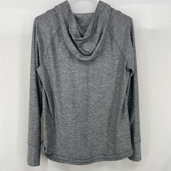 Athleta Size M Pacifica Illume UPF Relaxed Jacket Hoodie Thumbholes Gray Zip Up - Picture 8 of 12